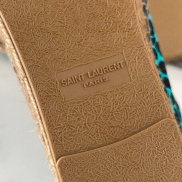 YSL Saint Laurent 605951 Men's Blue Fabric Olona Stampa Espadrille Shoes, 41, 44 - Picture 8 of 14